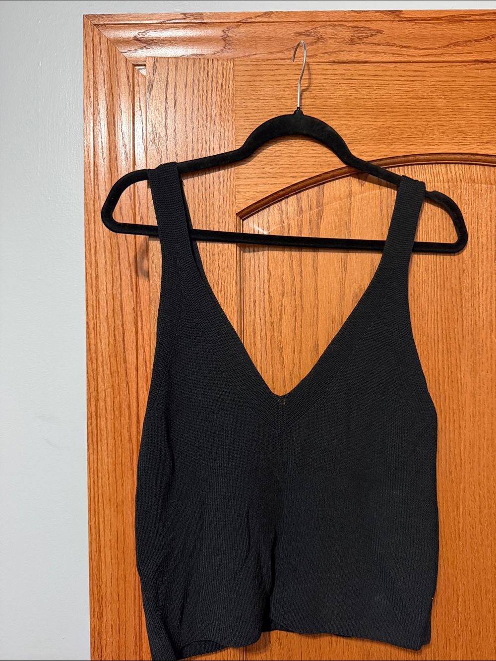 H&M Black V-Neck Knit Tank
